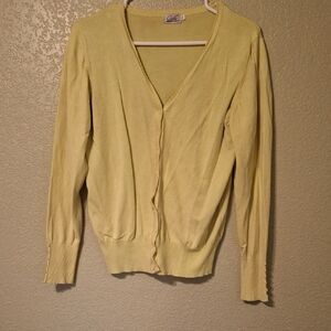 Cielo Yellow Cardigan Sweater with Long Sleeves
